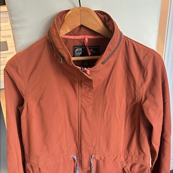 Orage Burnt Orange Rust Lightweight Utility Jacket with Hood Size S - Picture 3 of 16